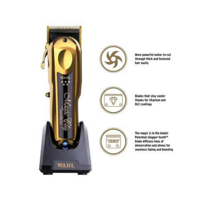 WAHL Gold Magic Clip Professional Barber Clippers Limited Edition Cordless