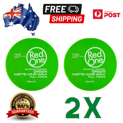 2 x RedOne Green Matte Hair Styling Wax Full Force | 150 ml | Red One Wax