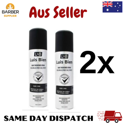 2x Luis Bien Hair Fiber Thickener Spray 100ml – Black