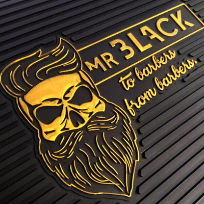 Barber Mr. Black Barber Tools Mat Bearded Skull - RB02