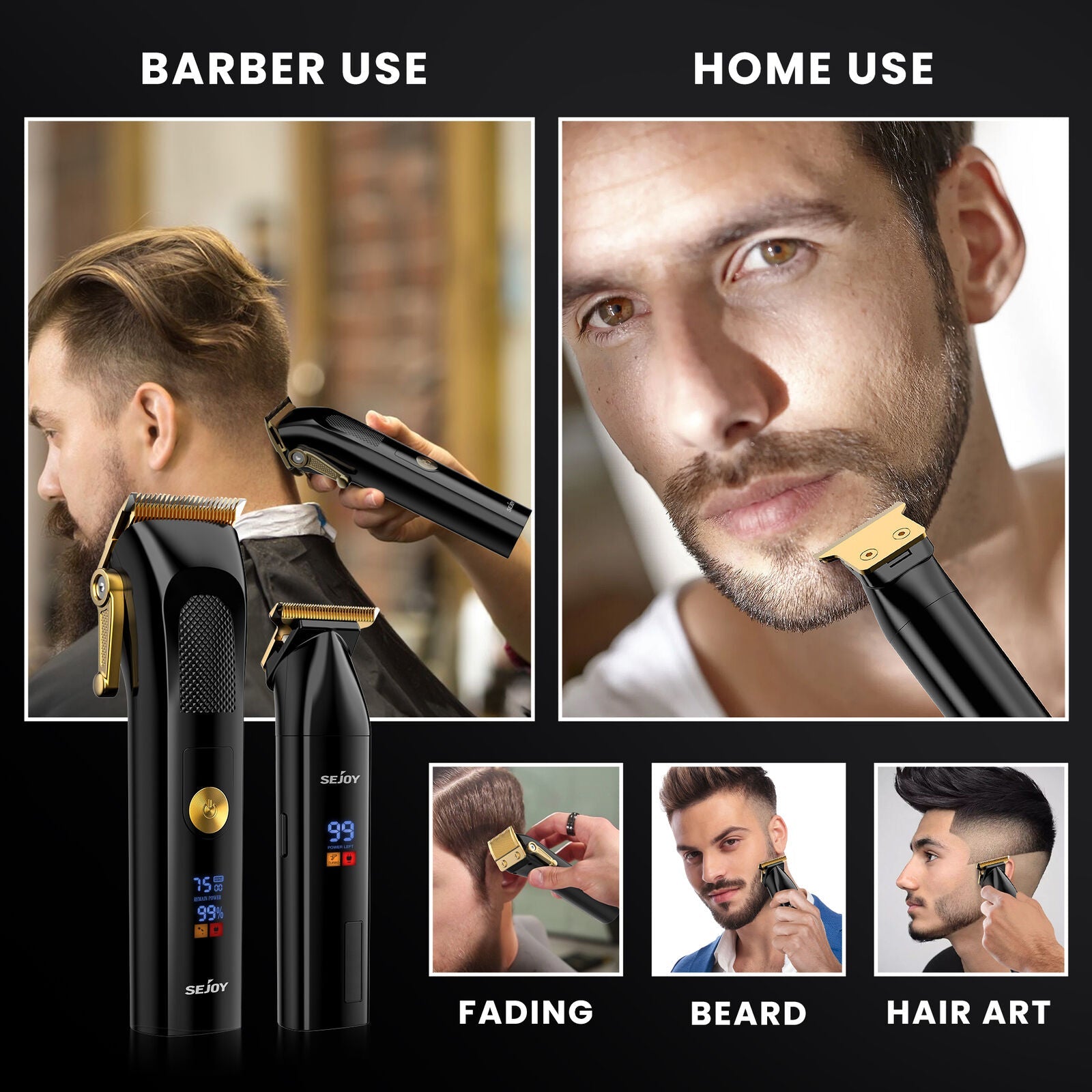 SEJOY Professional Hair Clippers & Trimmer Kit Hair Clippers for Men