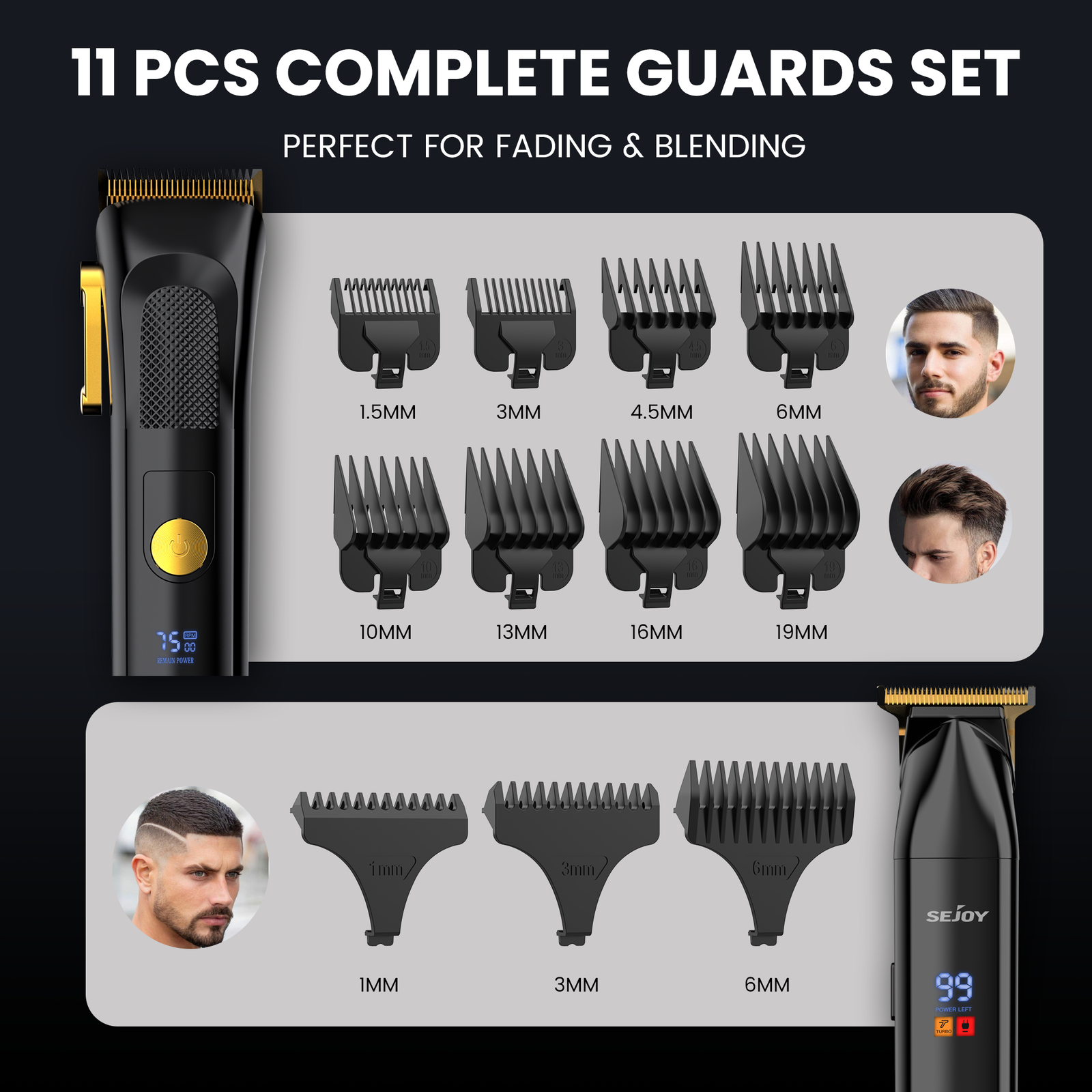 SEJOY Professional Hair Clippers & Trimmer Kit Hair Clippers for Men