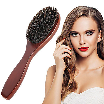 Natural Paddle Hair Brush Boar Bristle Hair Brush Comb Oval