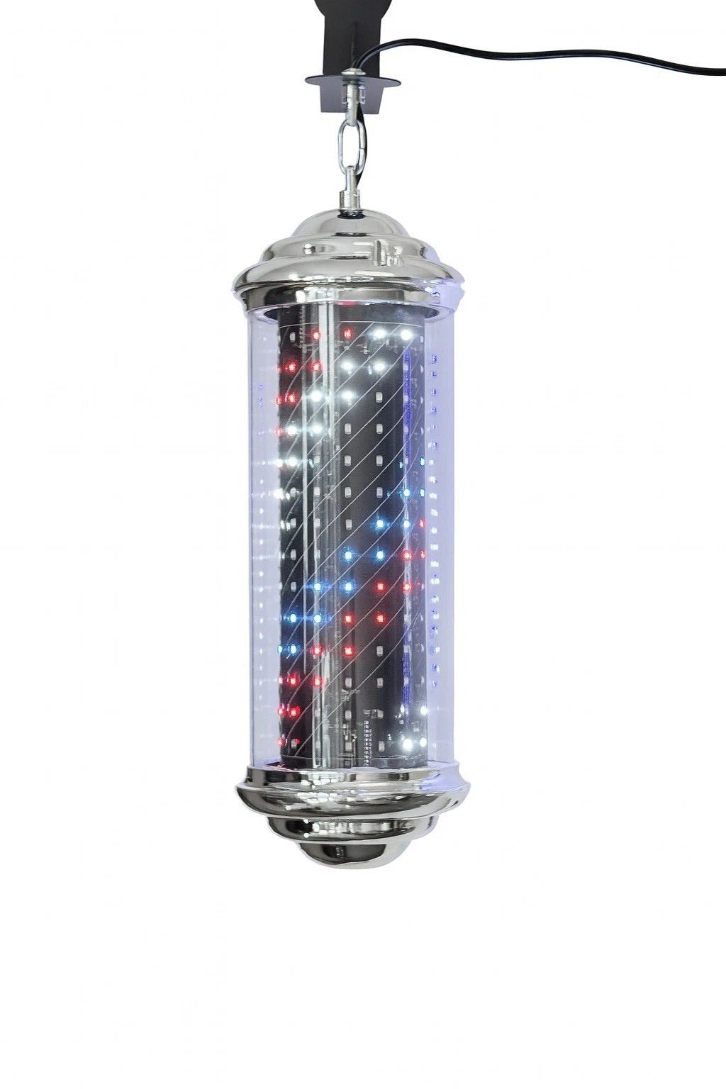 50cm Barber Pole Light Rotating Hair Salon Light Red White Blue Barber Shop