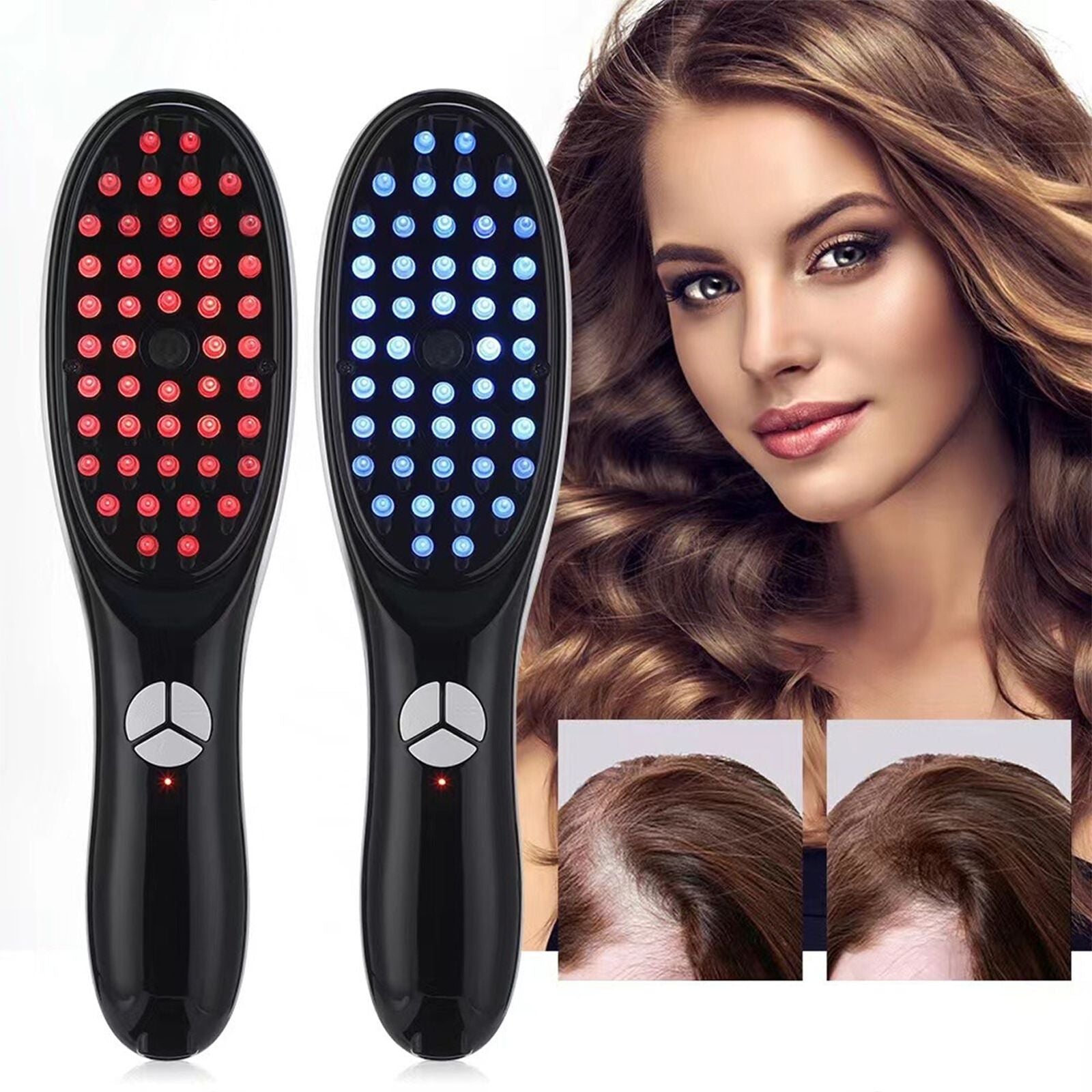 Electric Vibration Hair Growth Comb Massager Red Light Therapy Massage Brush