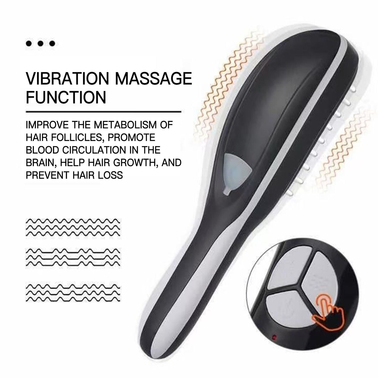 Electric Vibration Hair Growth Comb Massager Red Light Therapy Massage Brush