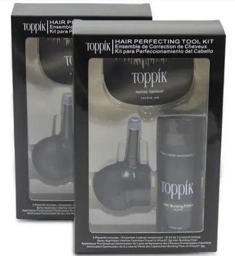 3pc Toppik Hair Building Fiber Perfecting Tool Kit